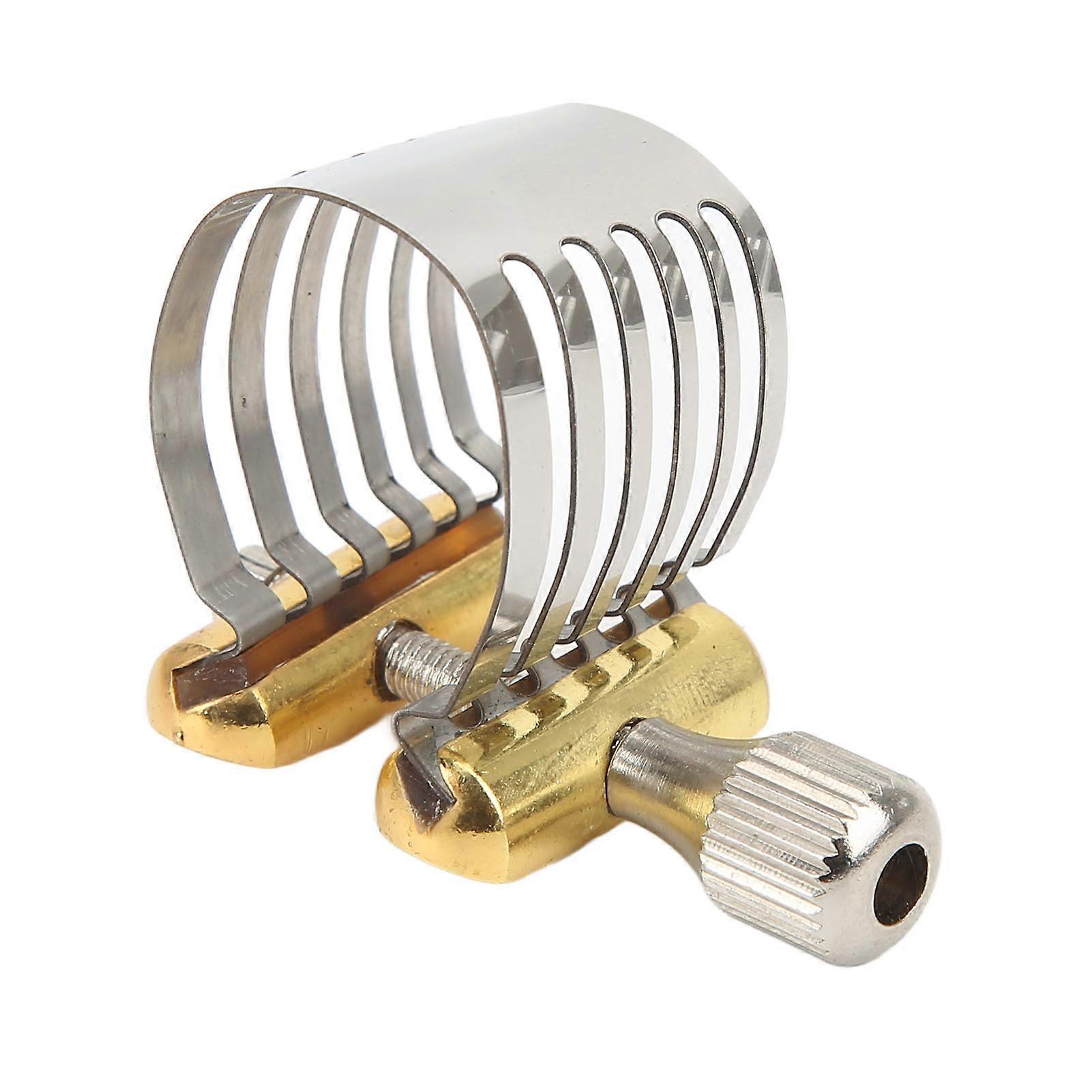 Saxophone Mouthpiece Clip Stainless Steel Screw Adjustment Sax Ligature with Storage Box