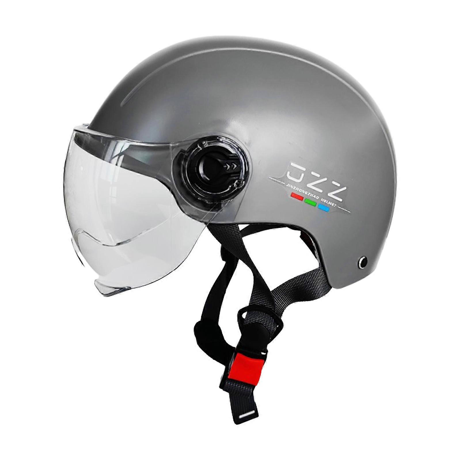 Unisex Frosted Helmets Anti-drop Safety Riding Helmets with HD Lens Cycling Equipment