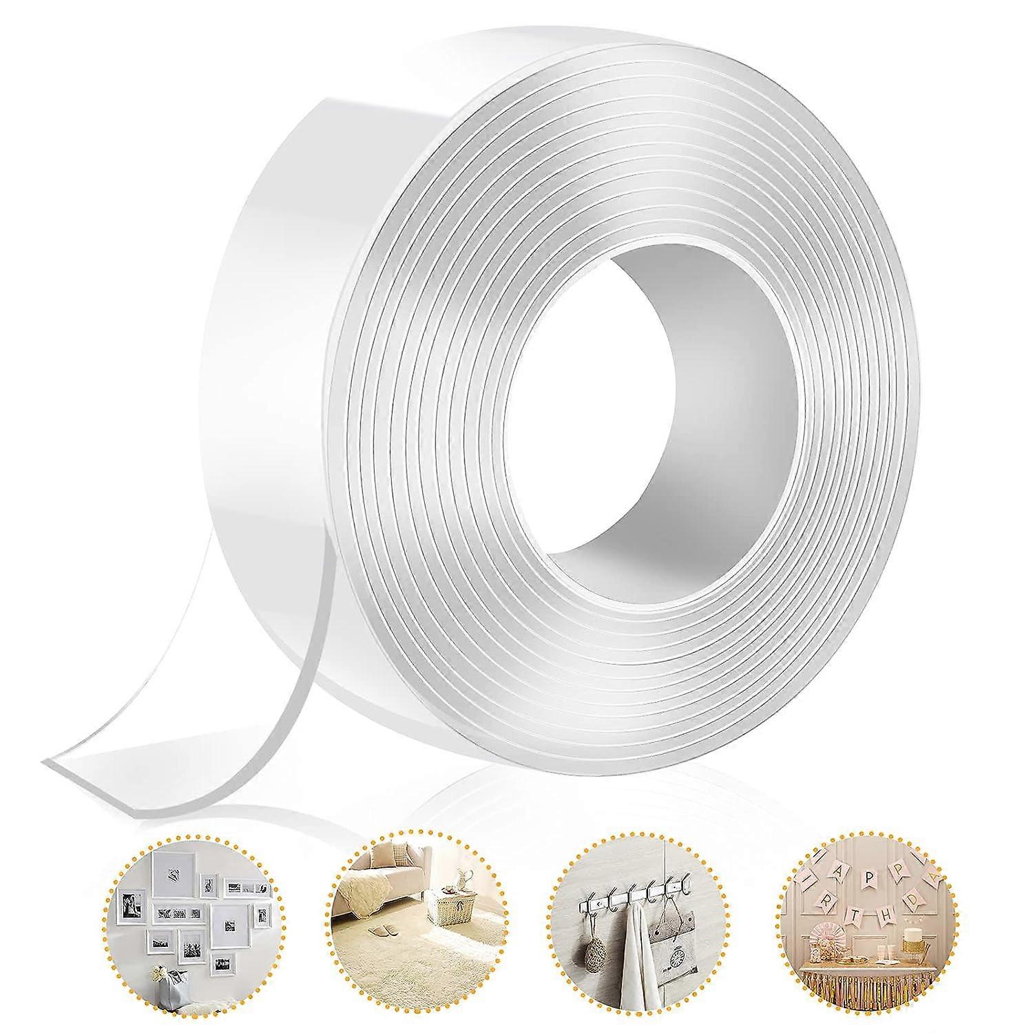 Super strong double-sided tape, 3M x 3CM x 2MM double-sided tape, multifunctional home/car reusable and washable.,2024 Ping