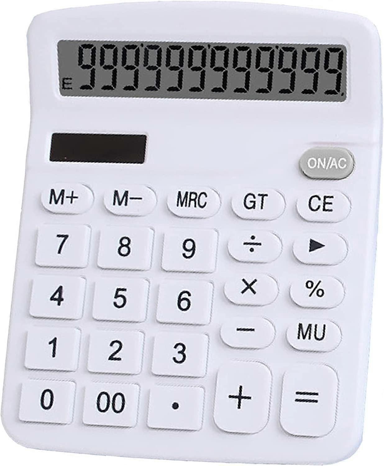 1 Standard 12 Digit Dual Power (Solar and Battery) Desktop Calculator with Large Keys for Office, Home and School,2024 Ping