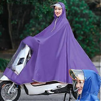 Motorcycle Raincoat Cycling Rain Poncho Waterproof Scooter Rain Capes for Men WomenOxford Without Retroreflector Purple 3XL Thicken YEMAA