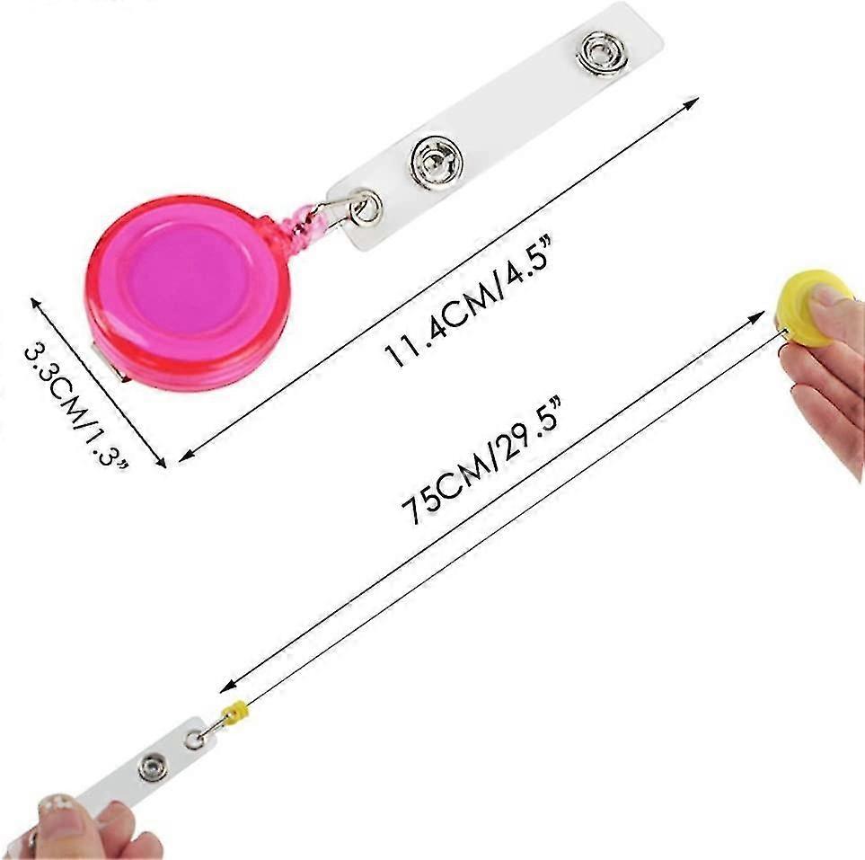 24pcs Retractable Badge Holder Reels With Clip For Name Card Key Card, 24 Colors