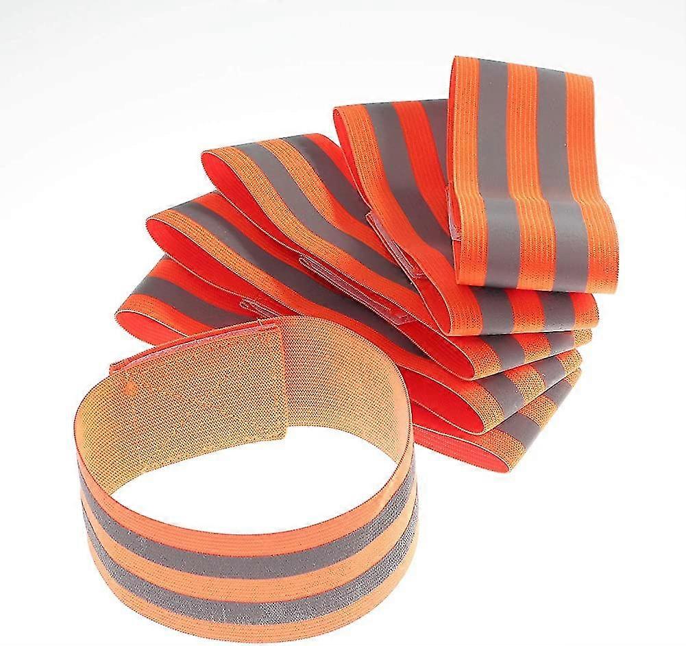 [6x Reflective Elastic Armbands, Safety Reflector Band For Walking, Biking, Dog