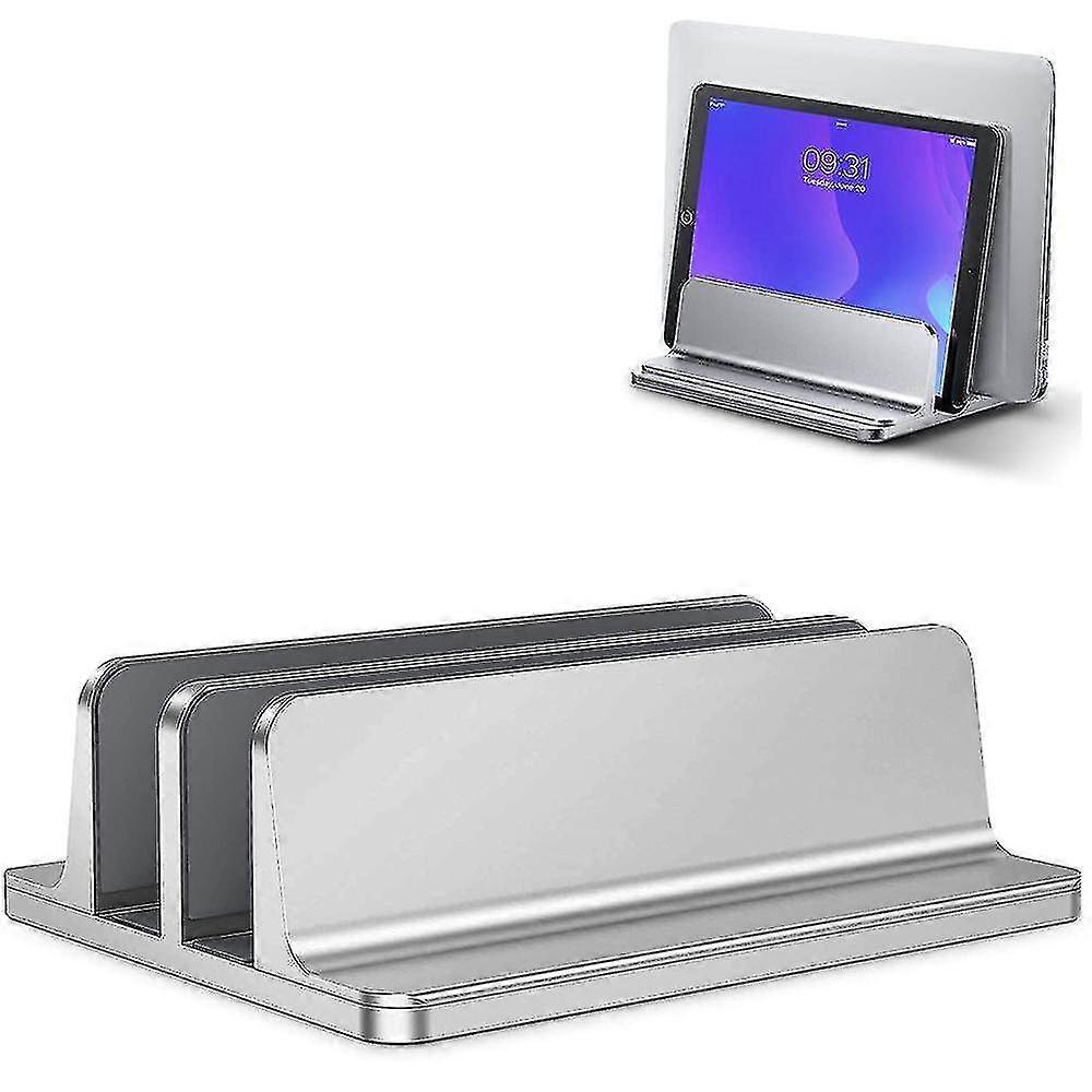 Vertical Laptop Stand, Double Desktop Stand Holder With Adjustable Dock