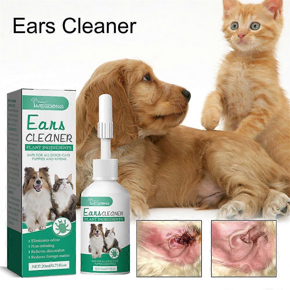 View of Pet Ear Drops Cat Dog Ear Cleaner Mites Removal Earwax Clean Infection ...