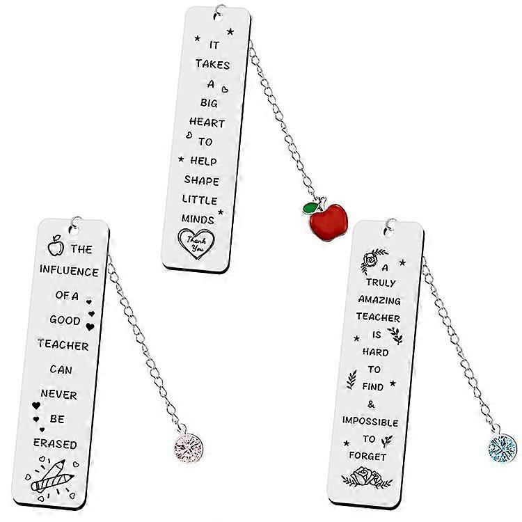 3pcs Personalized Custom Inspirational Gift Stainless Steel Bookmarks