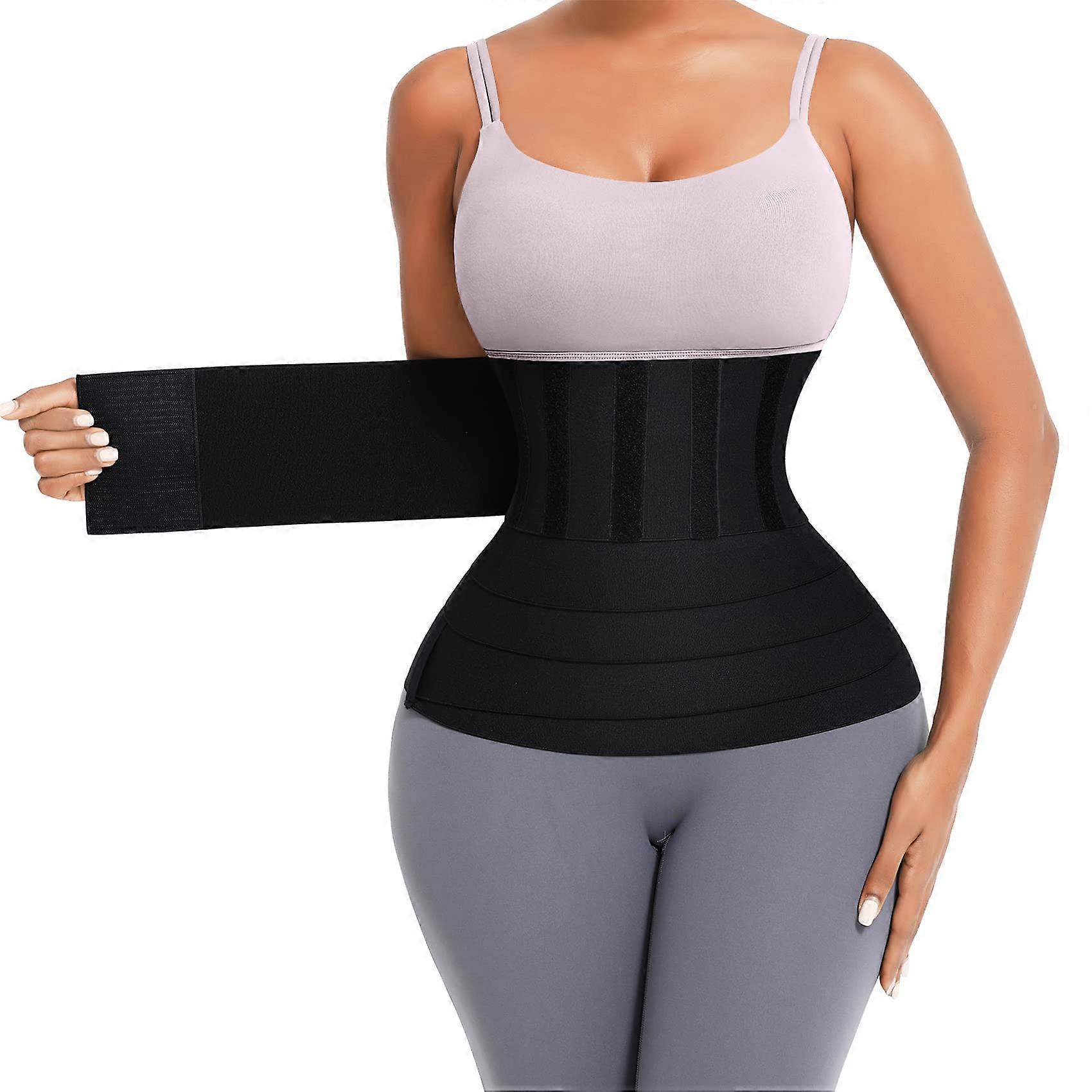 Waist Trainer for Women Waist Trimmer Wraps for Stomach with Loop Snatch Bandage Wrap Plus Size Tummy Wrap