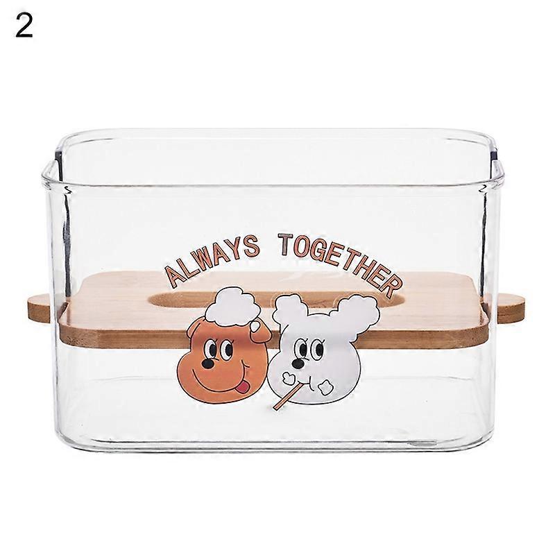 Dog Pattern Transparent Tissue Box PET Smooth Surface Napkin Box for Kitchen KAESI