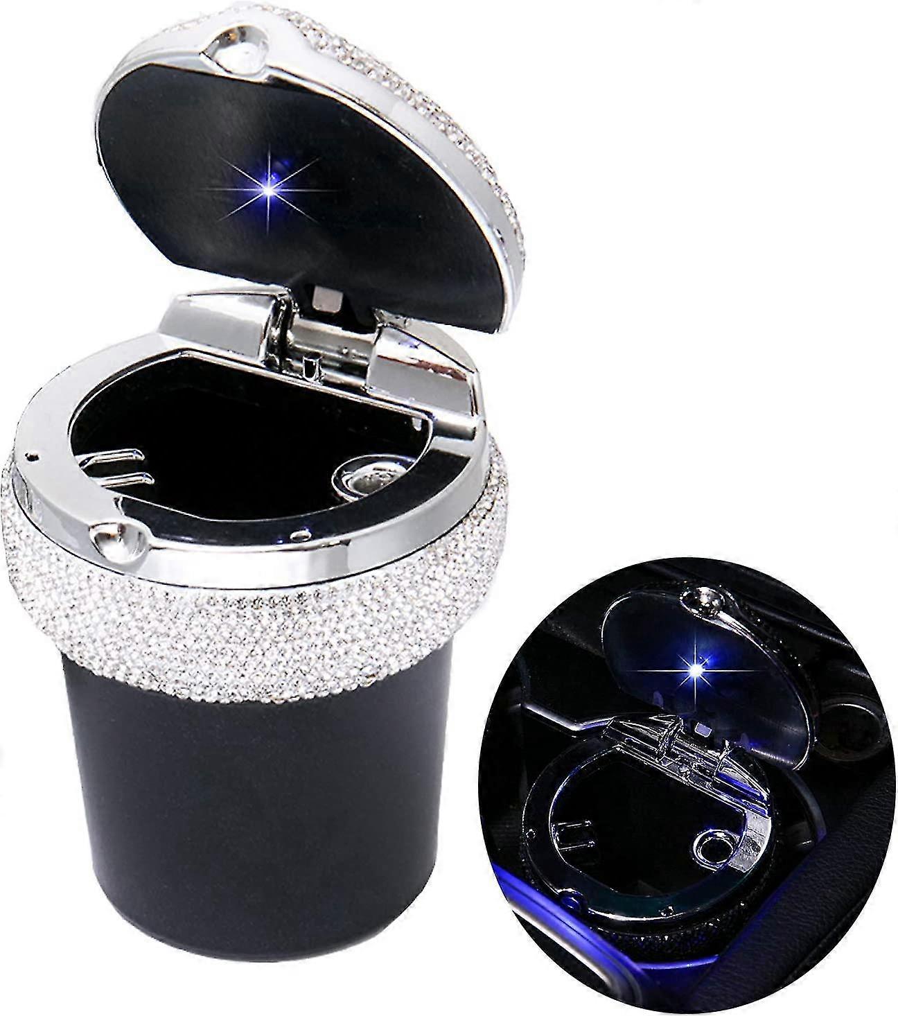 Car Ashtray, Portable Cigarette Smokeless Cylinder Cup Holder With Blue