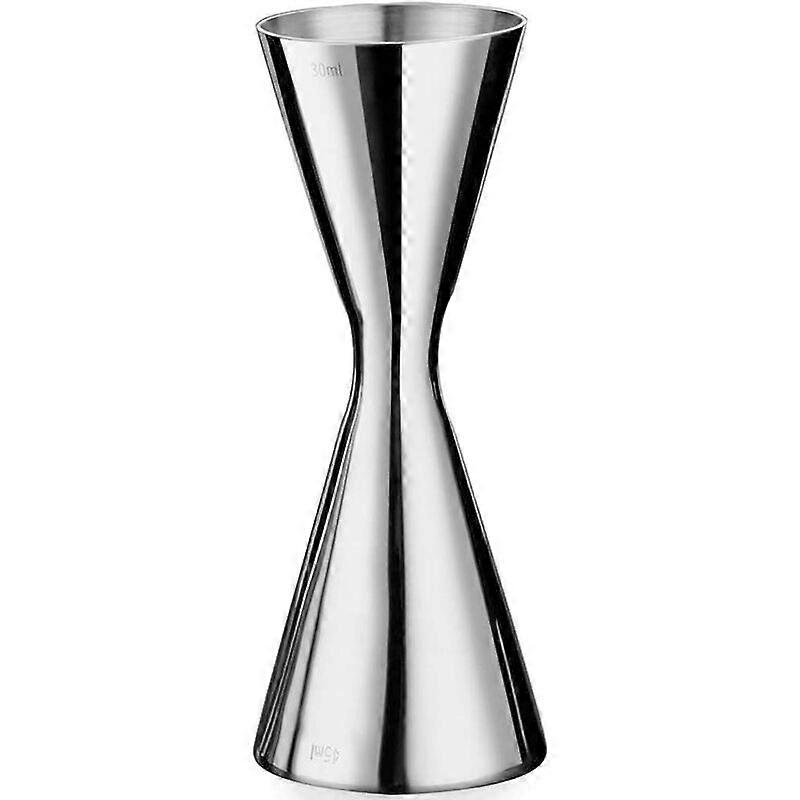 Cocktail measuring cup, bar measurer with inner scale 30/45 ml for cocktail Needs - stainless steel, silver