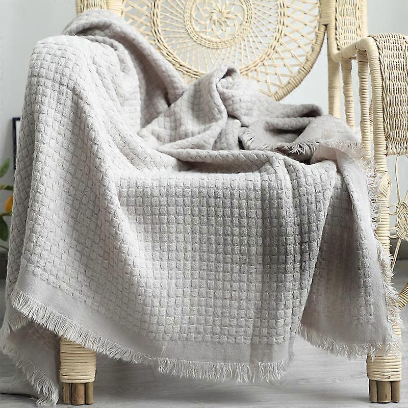 Gray sofa blanket shawl bed cover office nap blanket