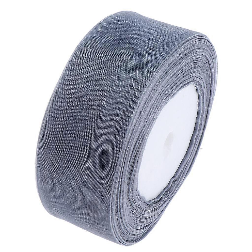 45m Sheer Solid Organza Ribbon Tulle Roll Spool Gift Wrapping Silver Grey