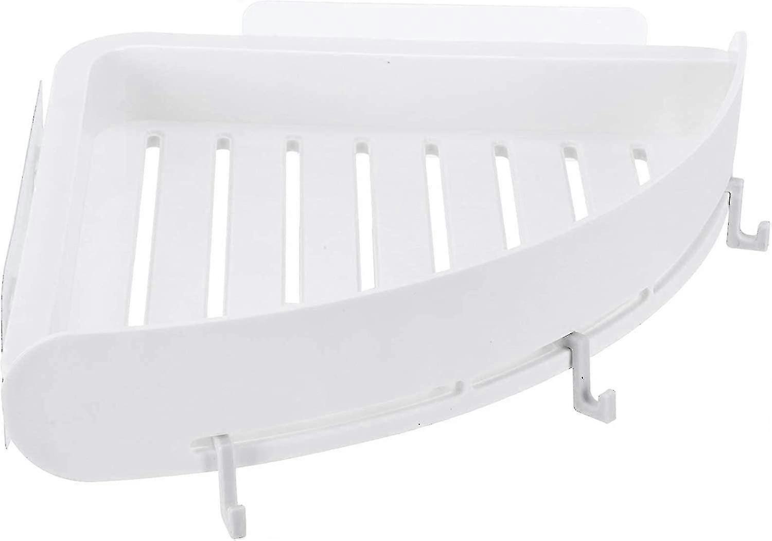 Corner Shower Caddy,shelf Organizer No-punching With Hook White