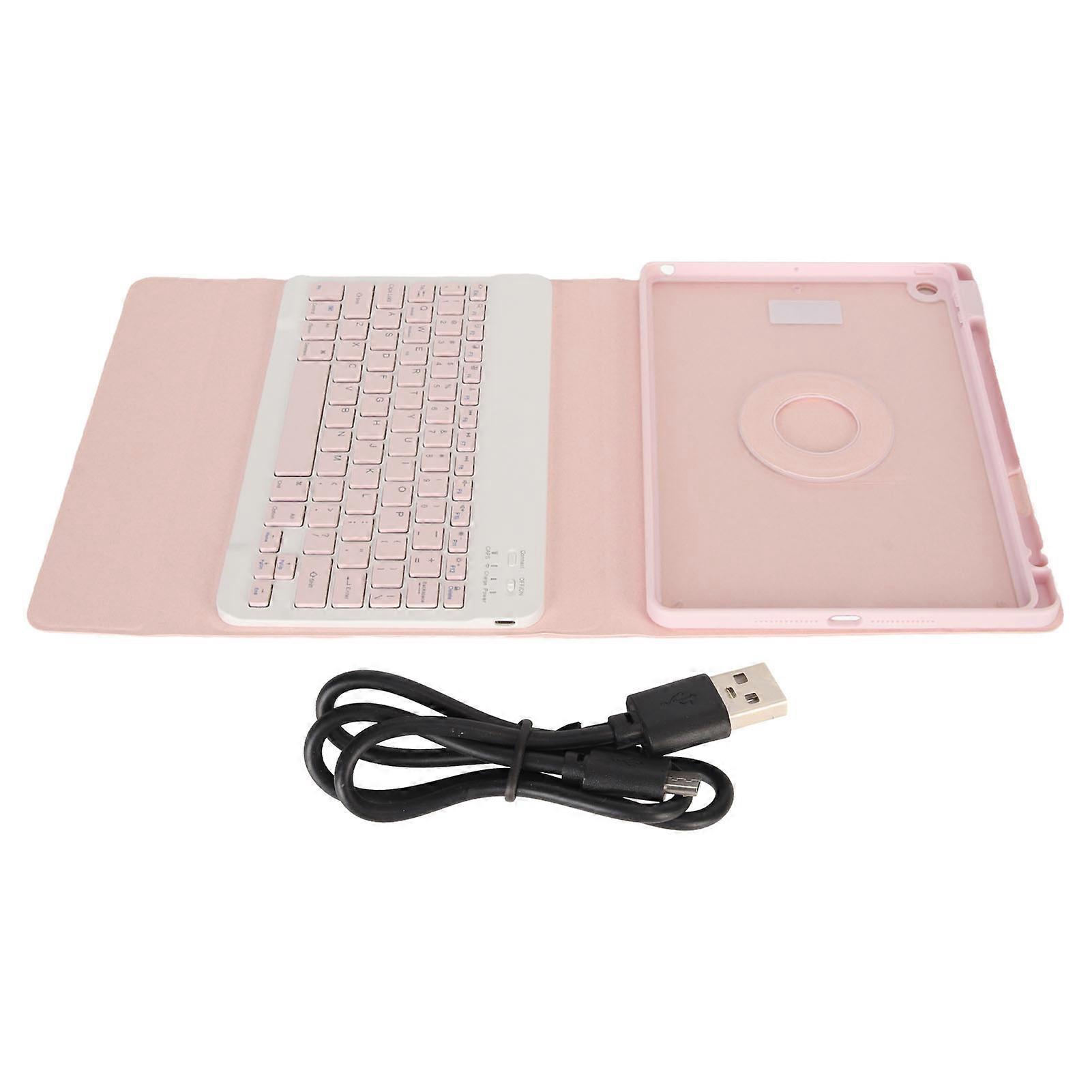 Magnetic Case for IOS Tablet 10.2in 2019 7th 8th 9th Generation with Pencil Holder Keyboard Rotating Detachable Case Pink