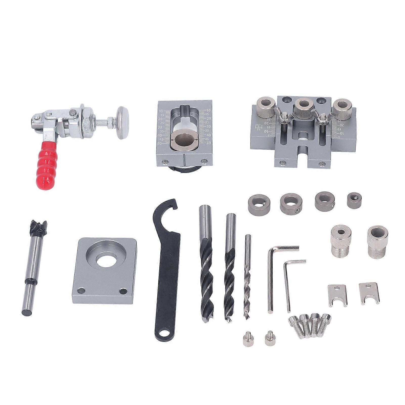 3 in 1 Woodworking Drilling Locator Quick Clamping Limiting Adjustable Puncher Tool Set