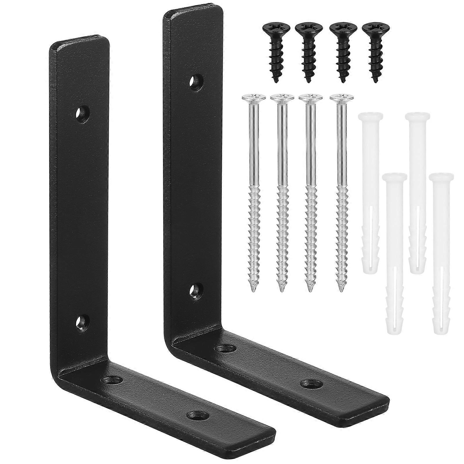 2 Pcs Shelf Brackets L Brackets Heavy Duty Angle Brackets Metal Corner Brackets Flat Corner Brace Shelf Support