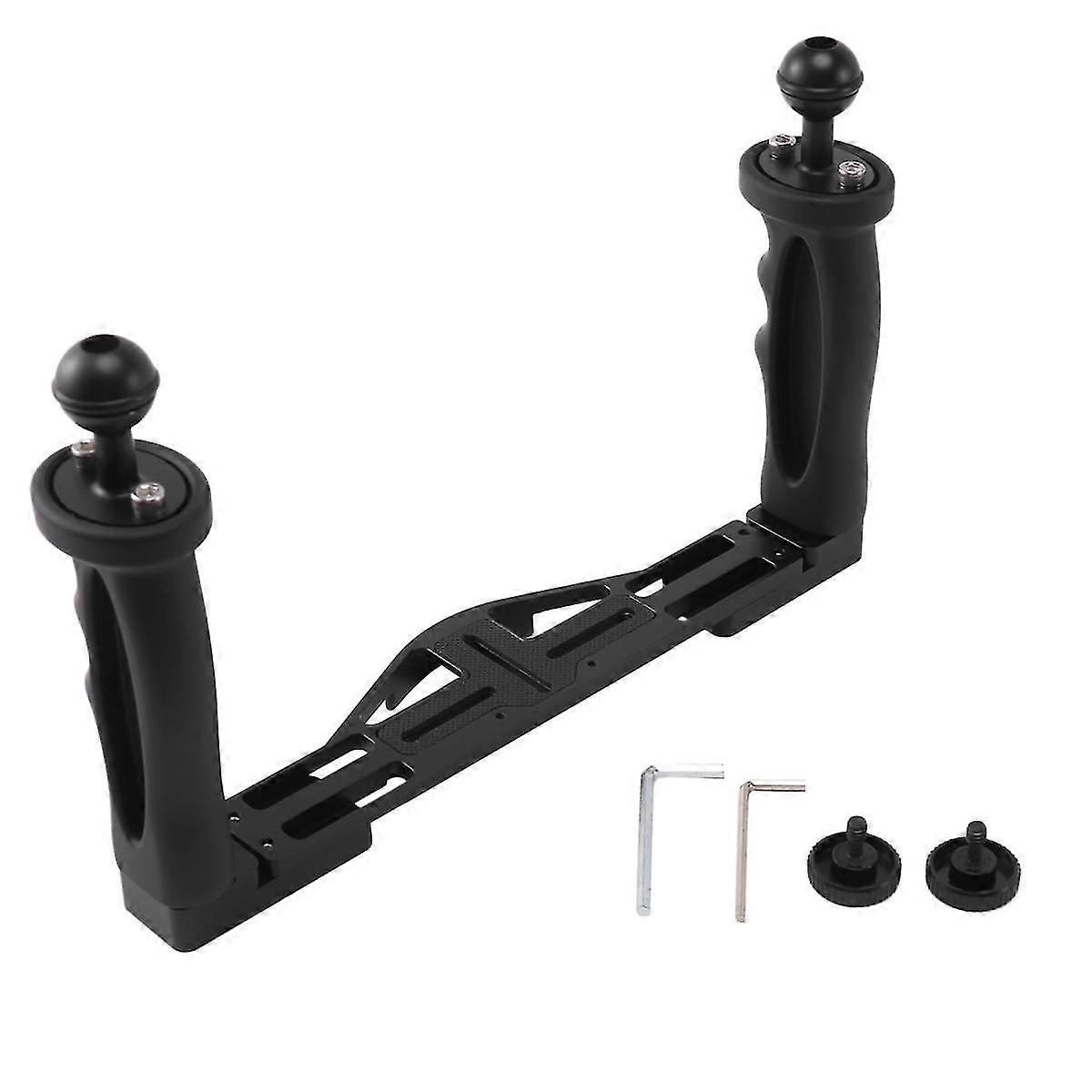 Dualer Handstabilisator Tauchen Unterwasserkameragehäuse Tablett / Griff Wasserdicht mit Doppelgriff
