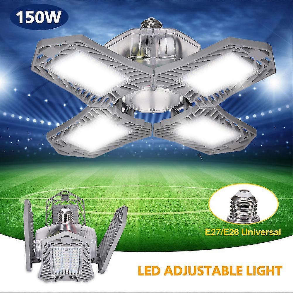 2x150w Led ガレージ ライト、15000lm 変形可能な天井 E26/e27 ベース Led ショップ ライト (シルバー)