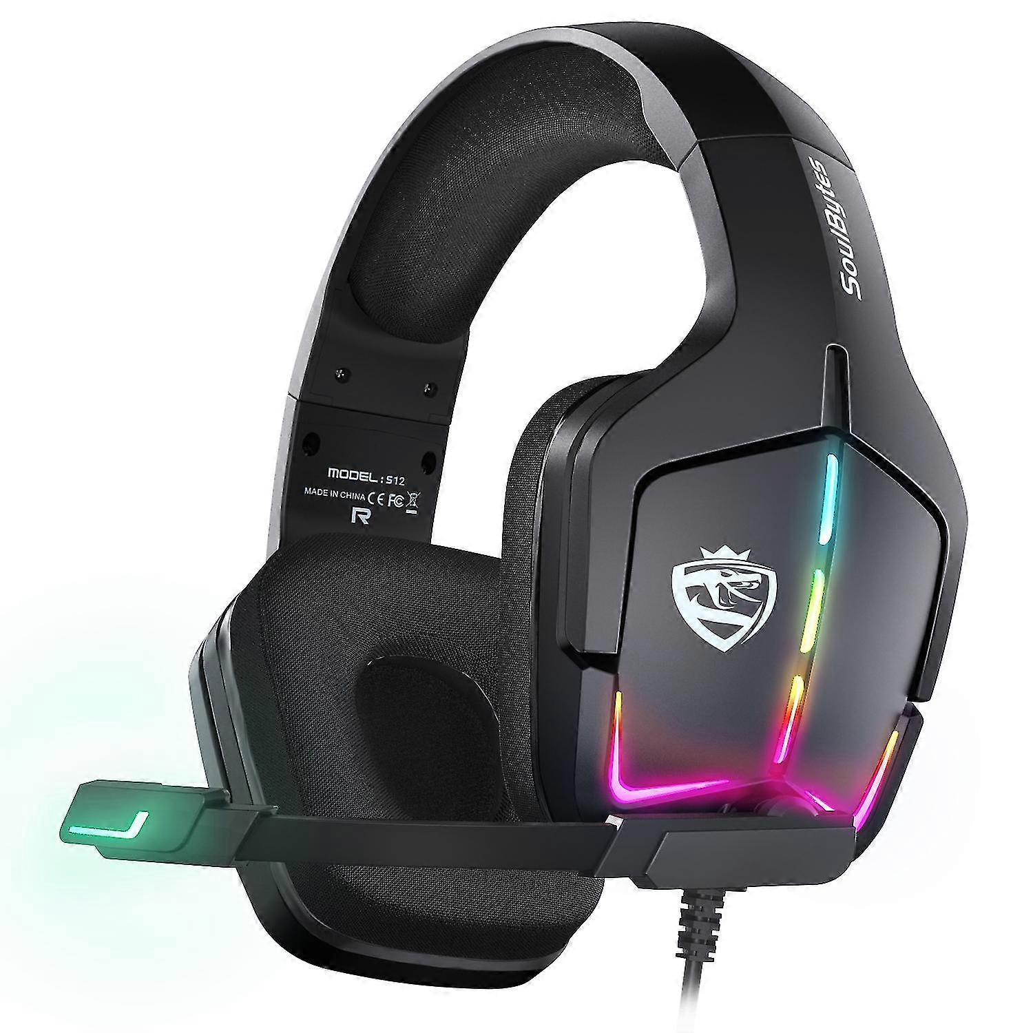 Elevate Your Gaming Experience with Soulbytes S12 USB + 3.5mm 4 Pin RGB Light Gaming Headset
