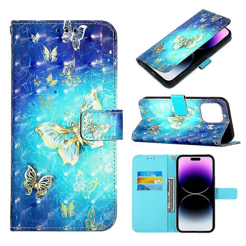 3D Painting Pu Case for Iphone 14 Pro - Unique and Eye-Catching Design for Style Conscious Individuals