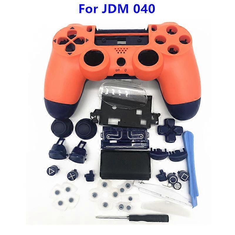 Gamepad Shell Diy Controller Housing Case Cover Replacement With Buttons For Sony Playstation 4 Jds 040 Jdm-040 Sunset Orange - Cases