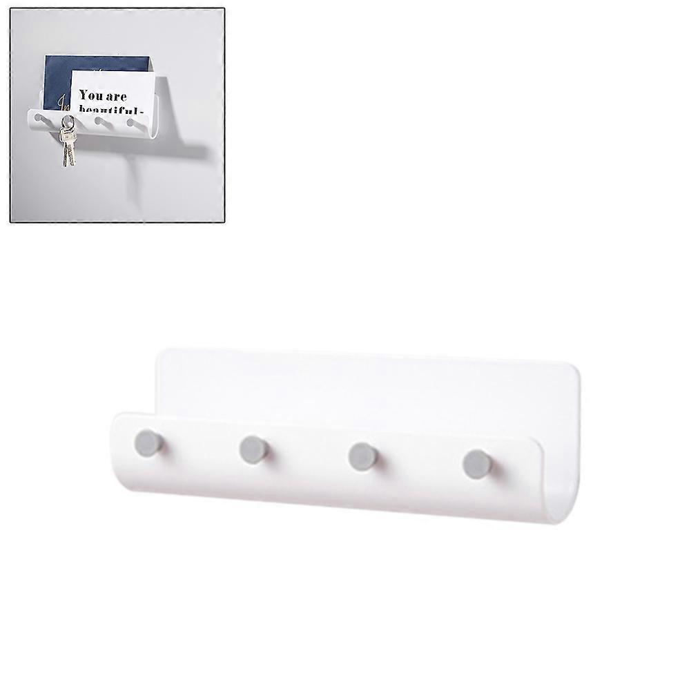 ABS Key Hanger Holder Wall Storage Hook Rack Organizer with 4 Hooks Shelf