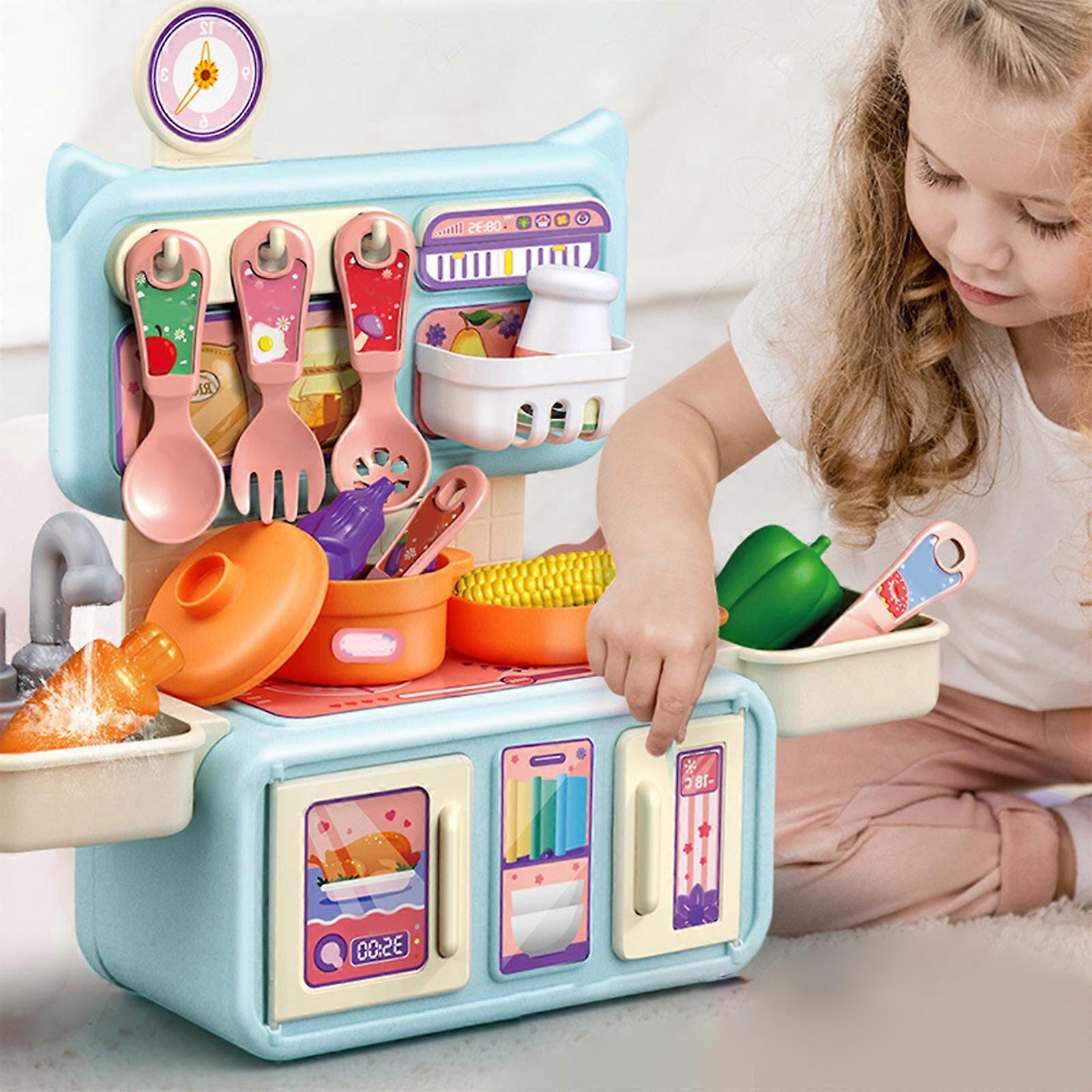 Kitchen Toy Set Equipped With Faucet And Kitchen Toy Simulation Game Sink Can Press Out Water And Pretend To Play Cooking Games With Children FLYE2419