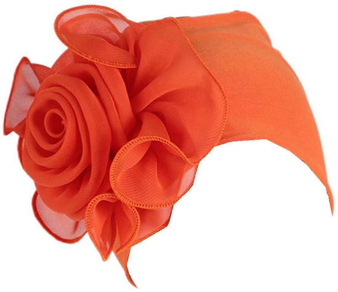 Kvinders store blomster elastisk hårhat ladyorange