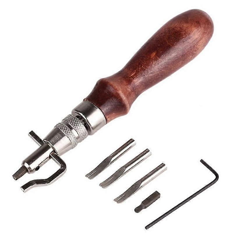 7 In 1 Adjustable Stitching Groover And Creasing Edge Beveler, Leather Groover Tool, Leather Carvin