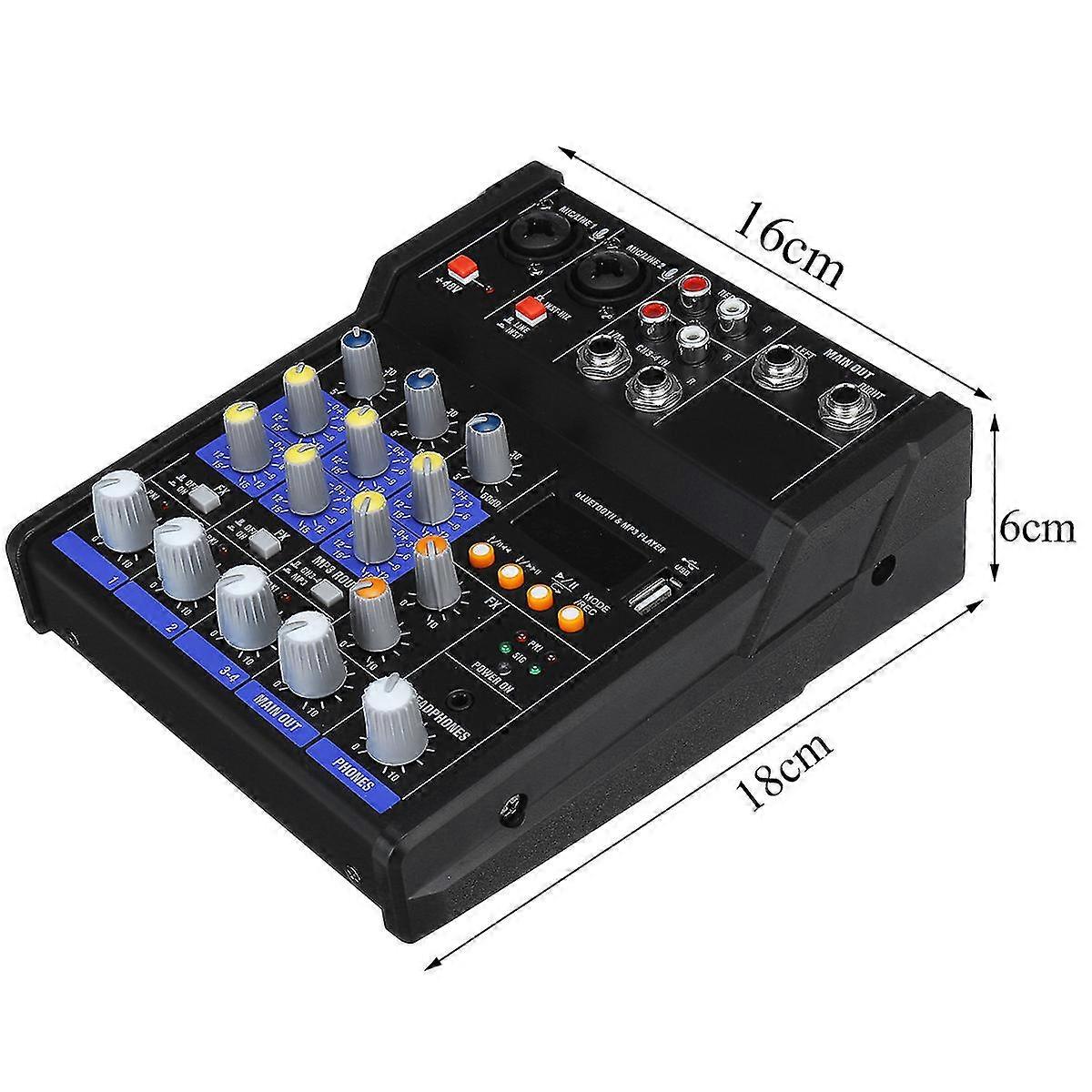 4 Channel Professional Line Mixing Live Audio Studio Sound Mixer Console 48V