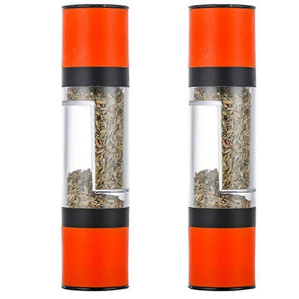 Salt And Pepper Mill Set With Adjustable For Cooking, 2pcs Orange-
