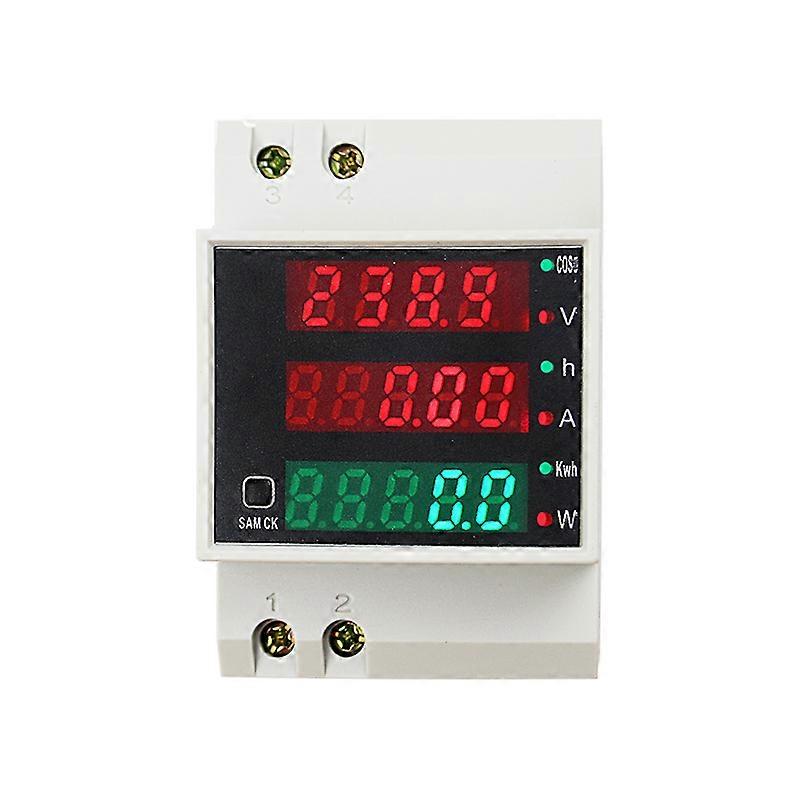 D52-2047 DIN-Rail Multi-Function Digital Meter Measuring AC Power Time Current Voltage Power Factor LED CT100A