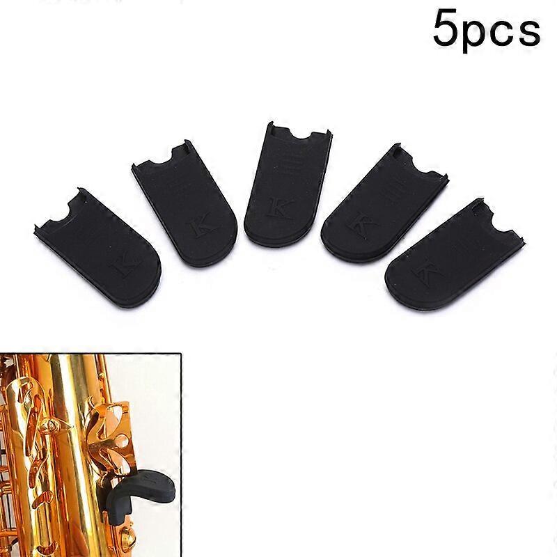 5Pcs Rubber Saxophone Thumb Rest Saver Cushion Pad Finger Protector Comfortable For Alto Tenor Soprano Sax Black