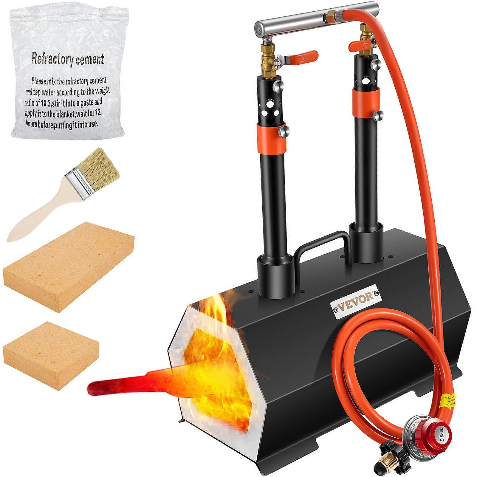 Propane Forge Portable, Double Burner Tool,Gas Forging Tools and Equipment, Complete Kit