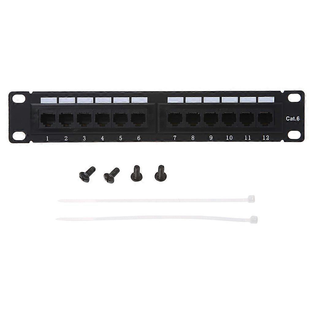 12 Port CAT6 Patch Panel RJ45 Networking Wall Mount Rack Frame