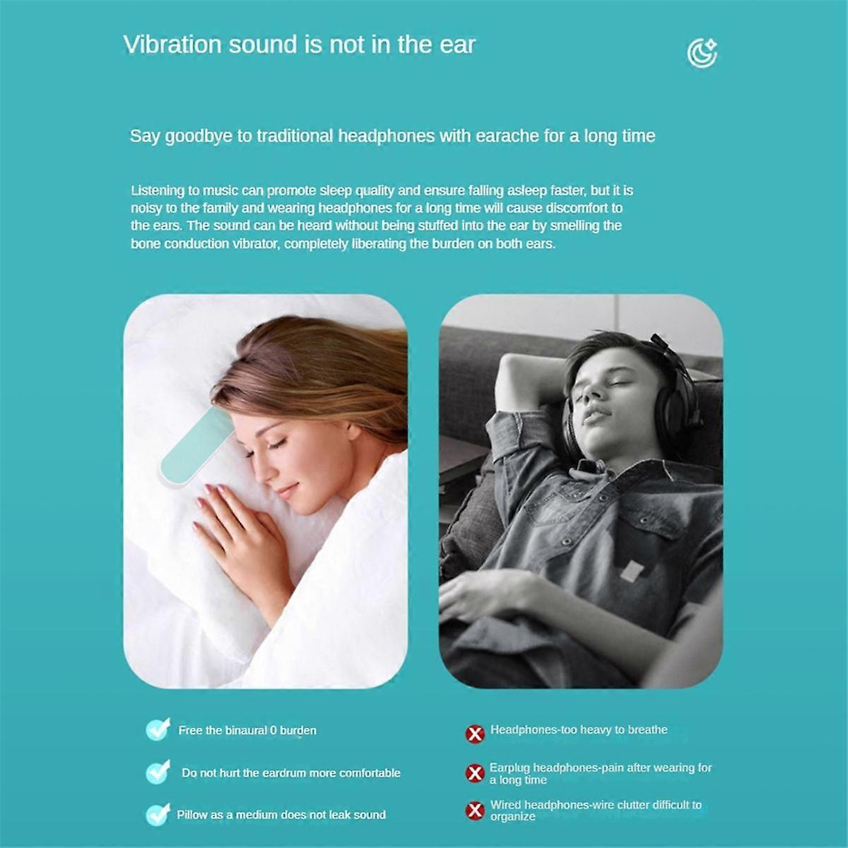 Pillow Bluetooth Speaker White Noise Sleep Sound Box for Improved Sleep, Bone Conduction Stereo Sleep Aid Speaker A