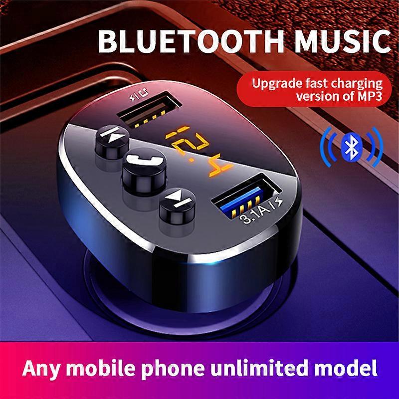 Bluetooth 5.0 FM Transmitter Handsfree Kit Car MP3 Player Wireless Audio Receiver Modulator Dual USB Fast Charger Pendrive music