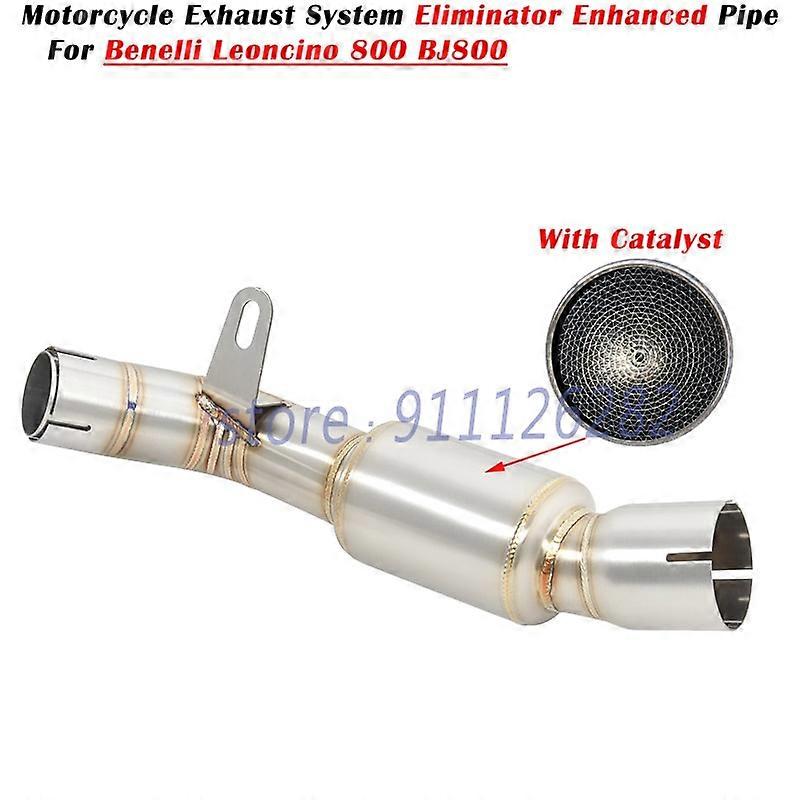 Motorcycle Exhaust System Muffler Modify Escape Eliminator Enhanced Pipe With Catalyst Mid Tube For Benelli Leoncino 800 BJ800