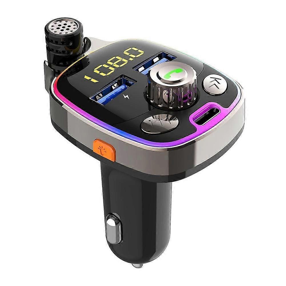 Dual USB PD Type C Fast Charge Car Charger FM Transmitter External Microphone Bluetooth 5.0 Handsfree Car FM Modulator