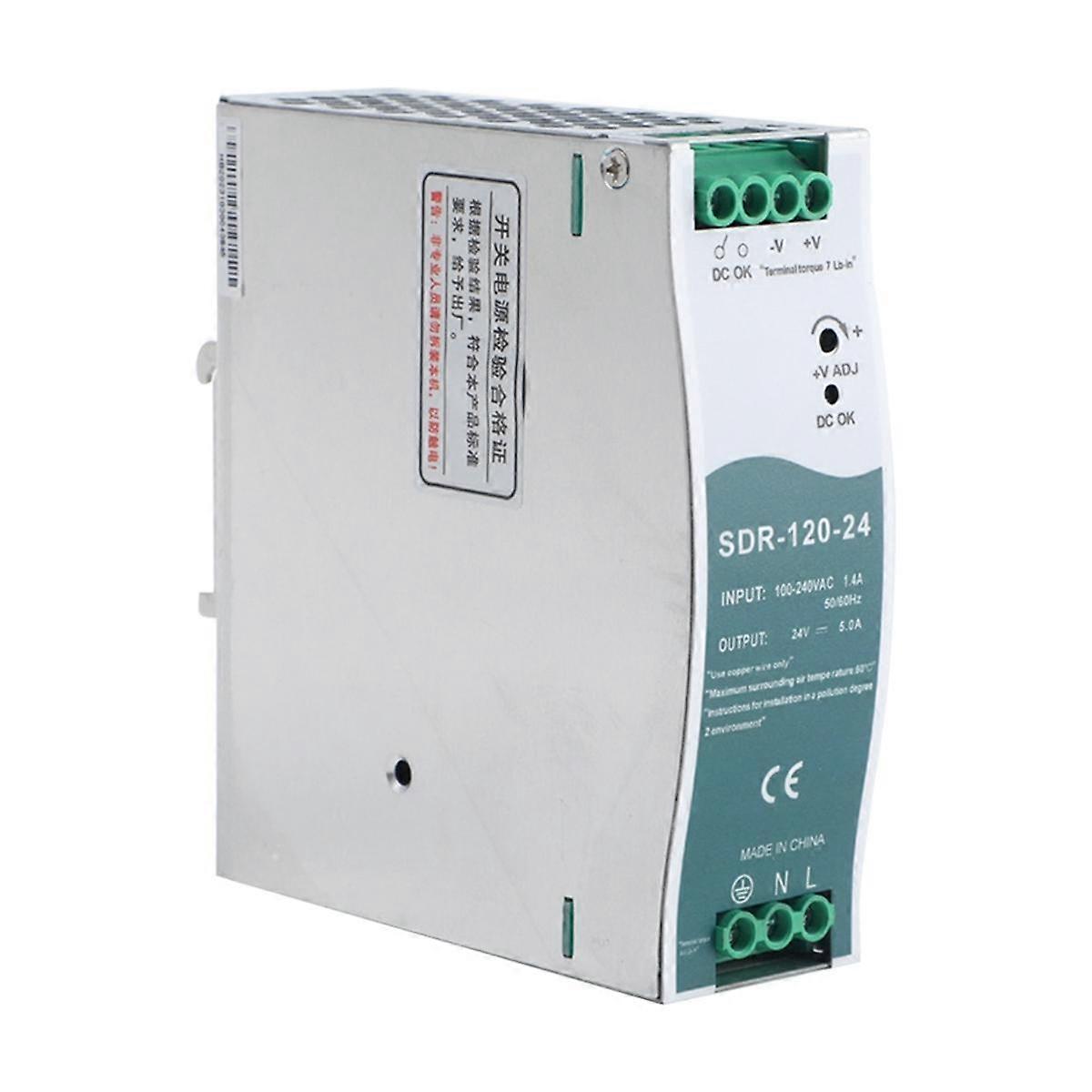 SDR-120-24 Switching Power Supply DIN-Rail Switching Power Supply with PFC Function 150% Load Capability
