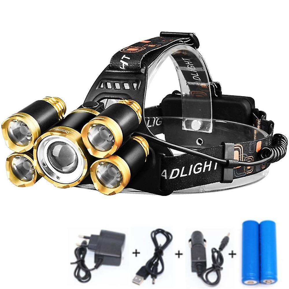 Rotating Zoom Led Headlamp Aluminum Alloy Rechargeable Waterproof Headlamp
