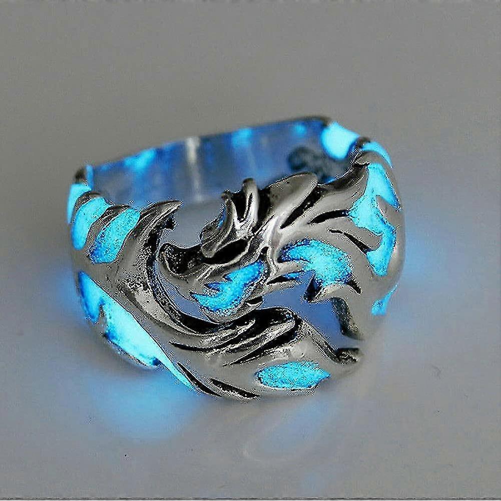 Adjustable Mens Glow In The Punk Vintage Luminous Ring Jewelry