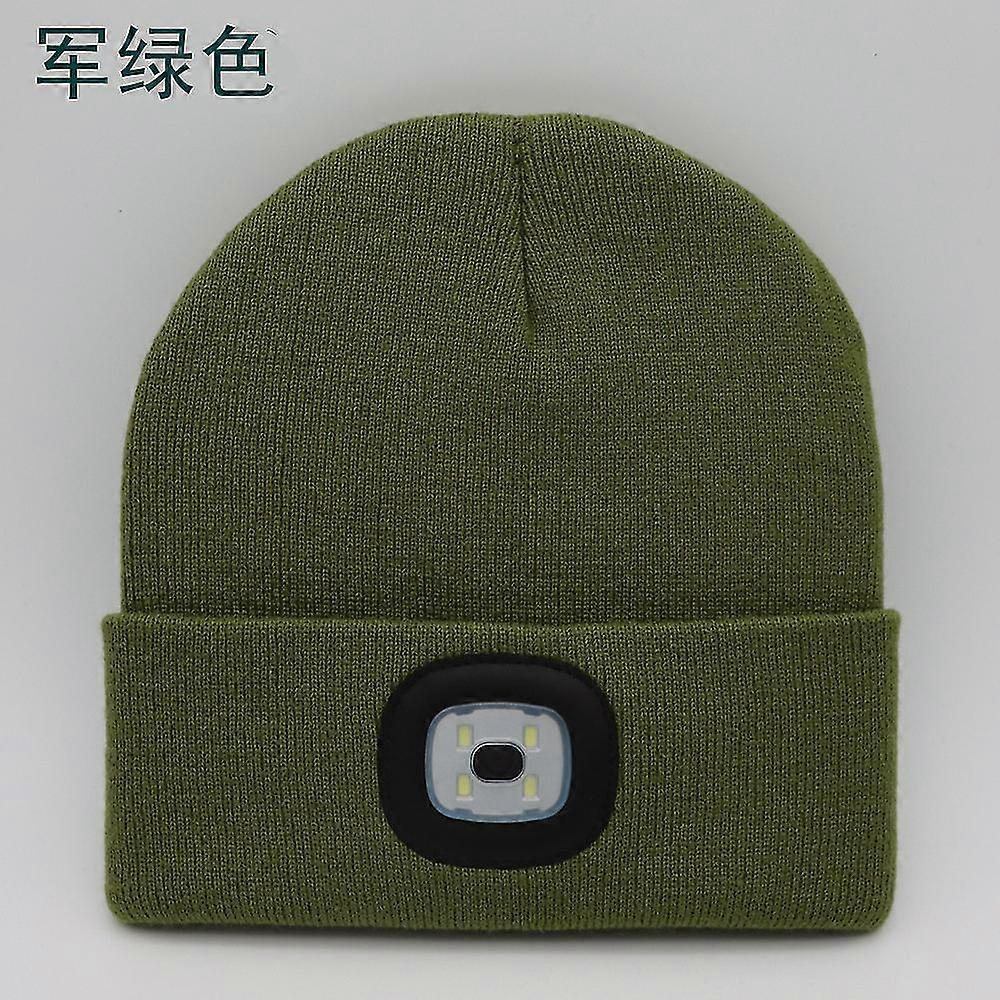 Lighted Beanie Cap Rechargeable Running Hat Ultra Bright 4 Led Waterproof Headlamp