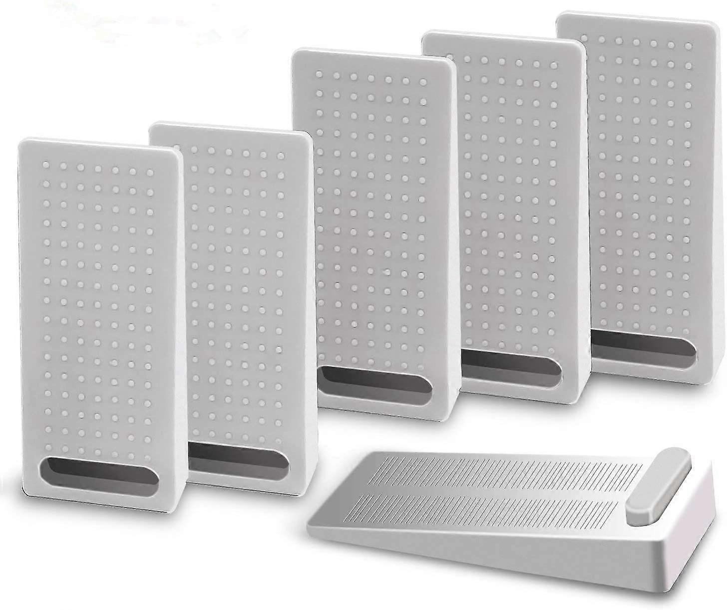 Arrt Cale Porte, Lot de 6 Arrts de Portes en Caoutchouc antidrapant, Bute de Bloque Stop Porte au Sol avec Hauteur Rglable, Gris