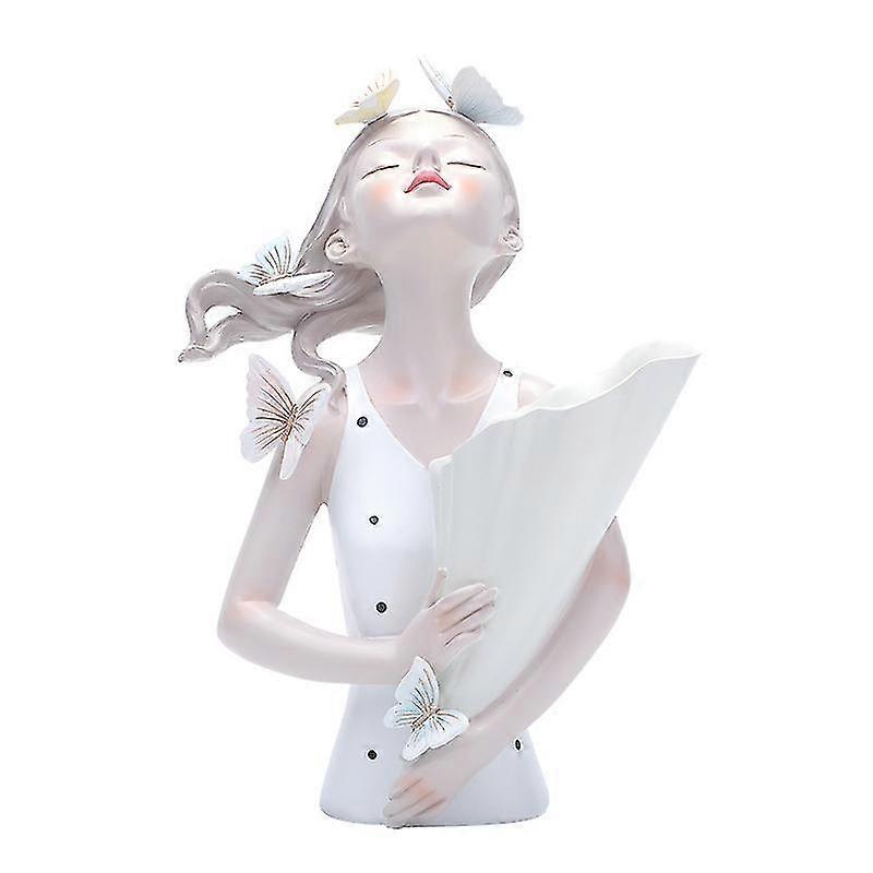 Krásné Butterfly Girl Sochy Vázy Na desce Vázy Domácí dekorace Dárkové květiny