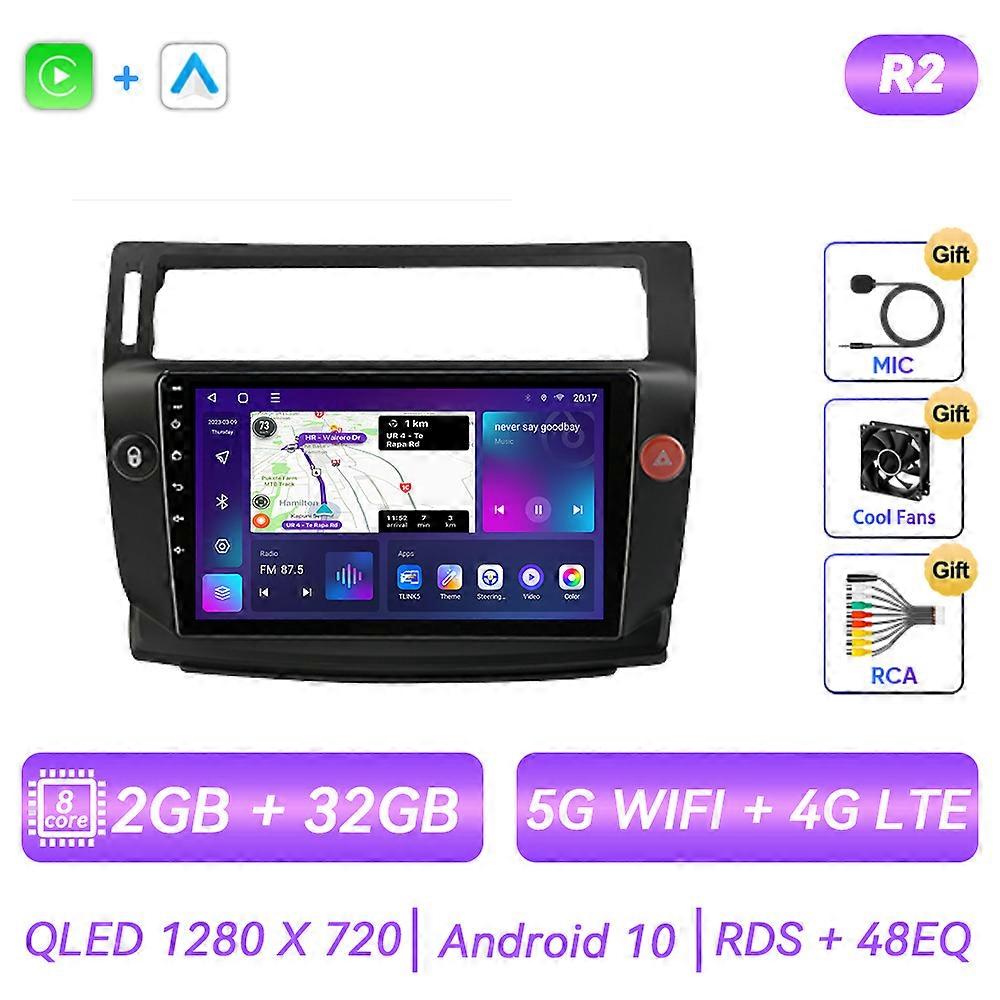 For Citroen C4 C-Triomphe C-Quatre 2004 - 2011 Android Car Radio Multimedia Video Player GPS Navigation QLED Touch Screen DSP