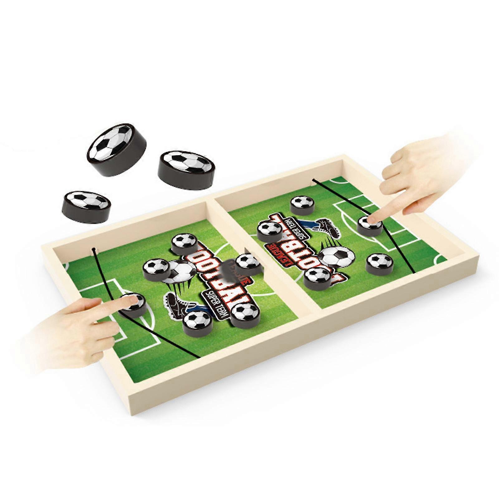 1 Set Fast Sling Puck Game Mini Wooden Hockey Board Speed & Accuracy Testing Chess Piece Catapult Toy Educational & Decompression Parent-child Interac