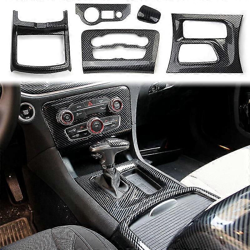 For Charger 2015-2022 Central Control Ac Gear Shift Cup Holder Headlight Switch Button Panel Cover