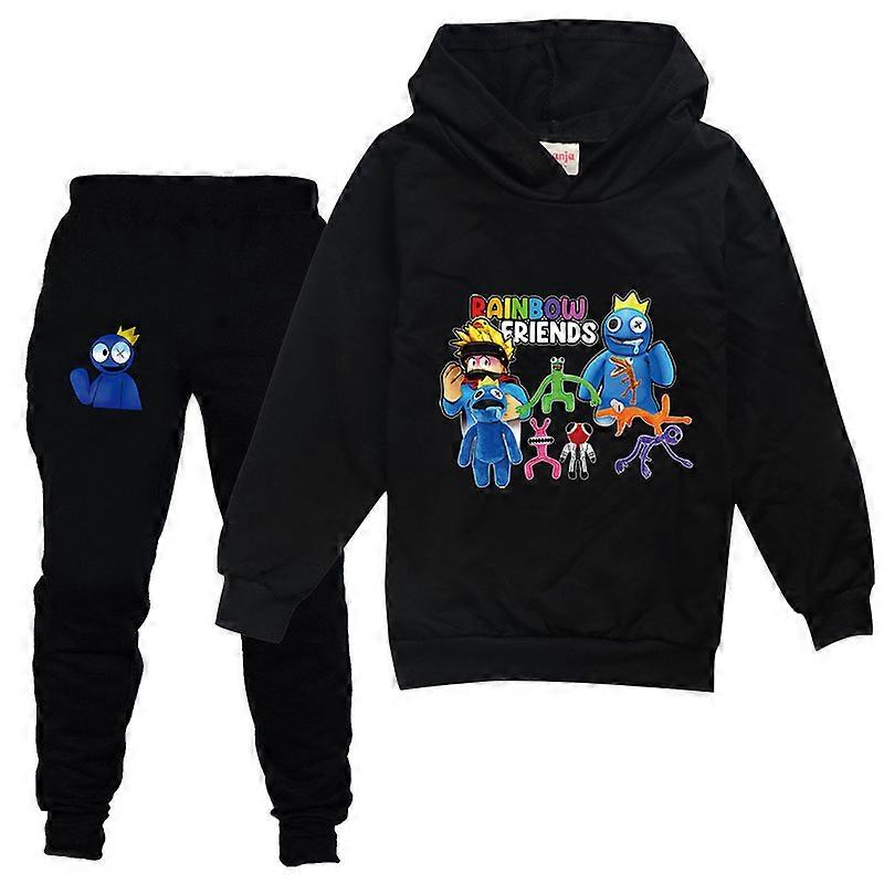 regnbue venner roblox Barn Gutter Casual Hettegenser + bukser Dress Treningsdrakt