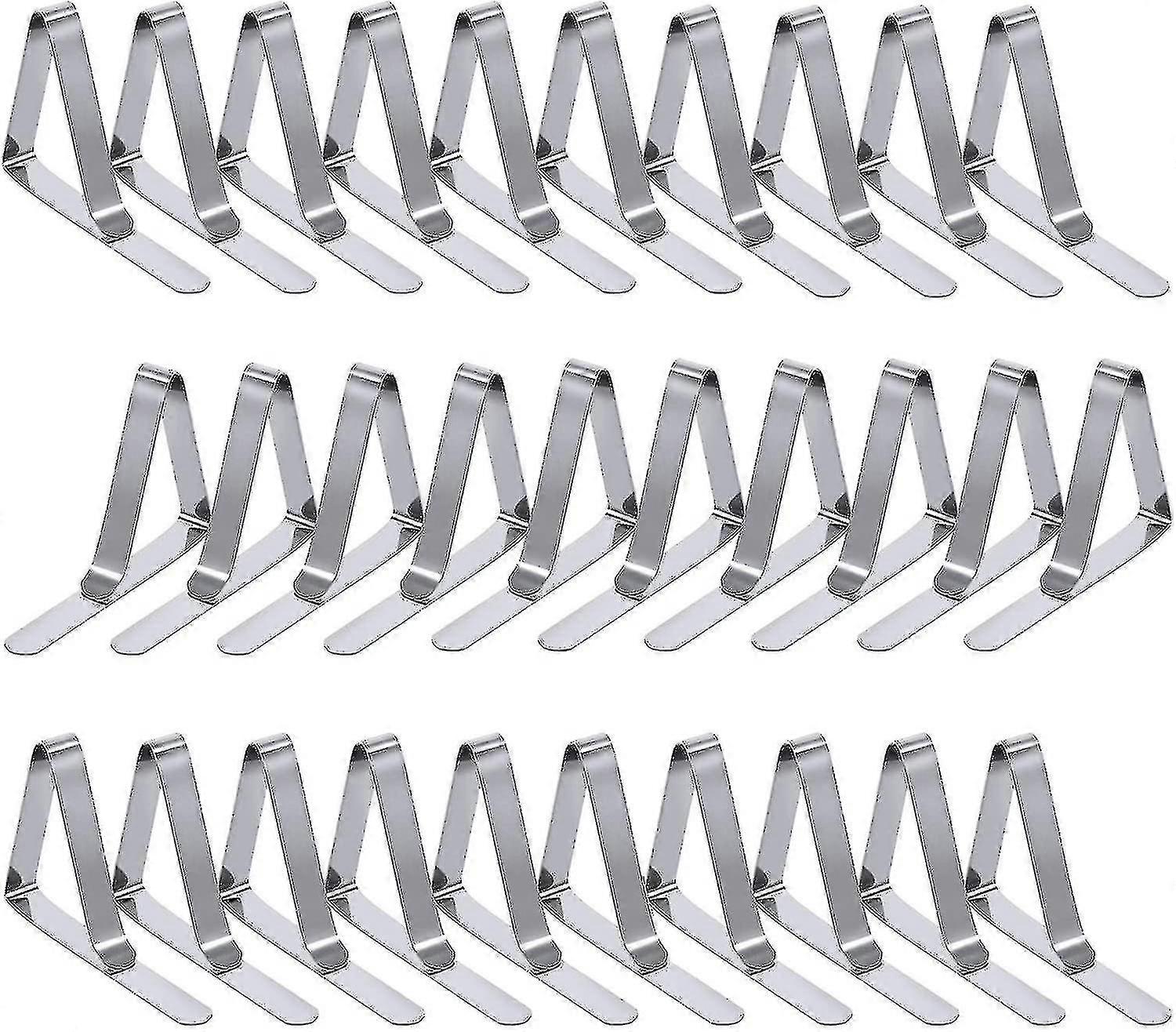 Lot de 30 pinces à nappe flexibles en acier inoxydable pour pique-nique